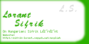lorant sifrik business card